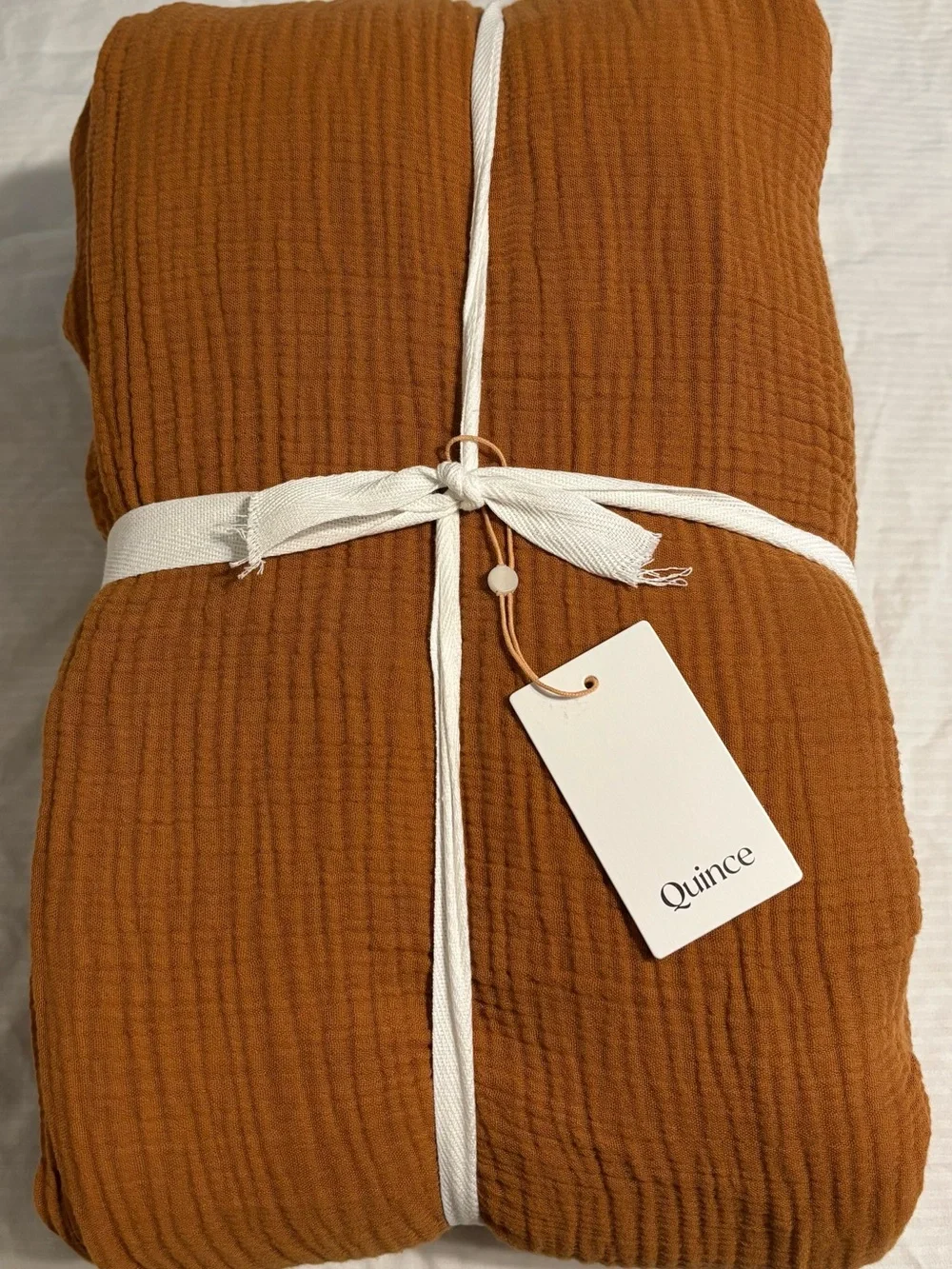 Quince Organic Cotton Gauze Duvet Cover Full/Queen Color: Terracotta